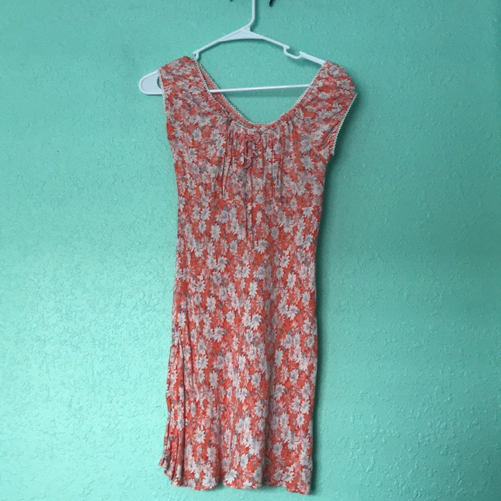 Coral Pink Floral Dress